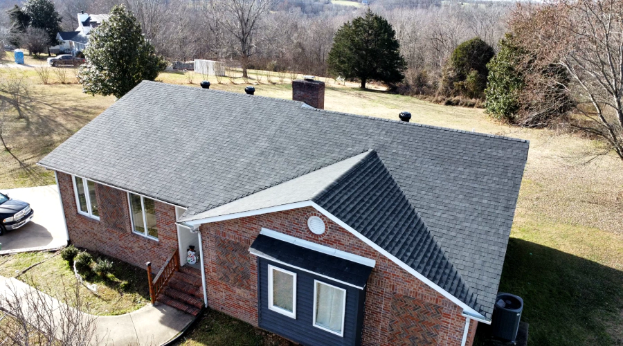 newly installed residential roofing